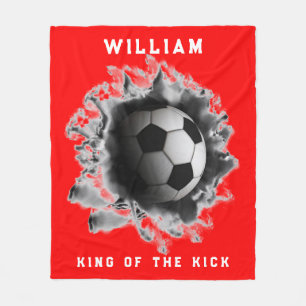 Personalised Soccer Gift Fleece Blanket