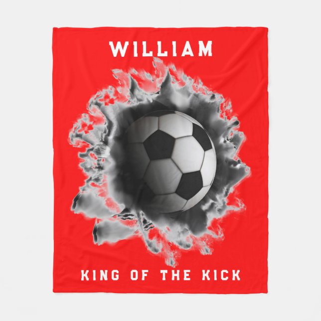Personalised Soccer Gift Fleece Blanket (Front)