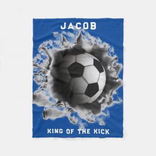 Personalised Soccer Gift Fleece Blanket