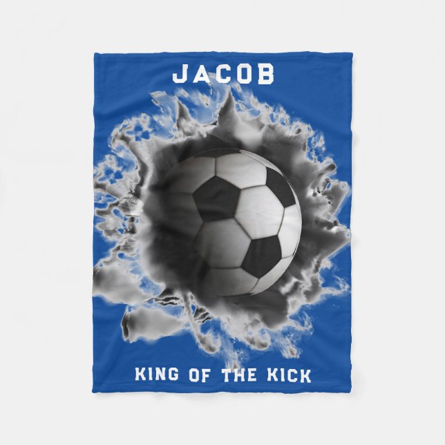 Personalised Soccer Gift Fleece Blanket (Front)