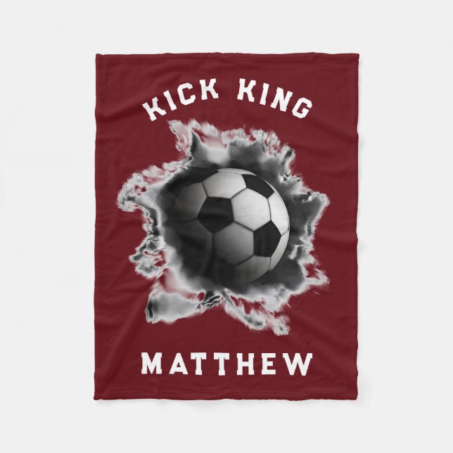 Personalised Soccer Gift Fleece Blanket (Front)