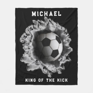 Personalised Soccer Gift Fleece Blanket