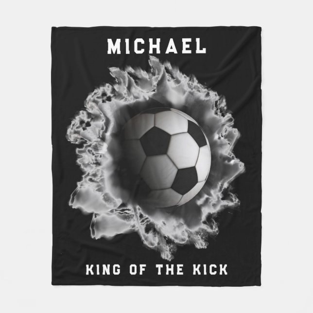 Personalised Soccer Gift Fleece Blanket (Front)