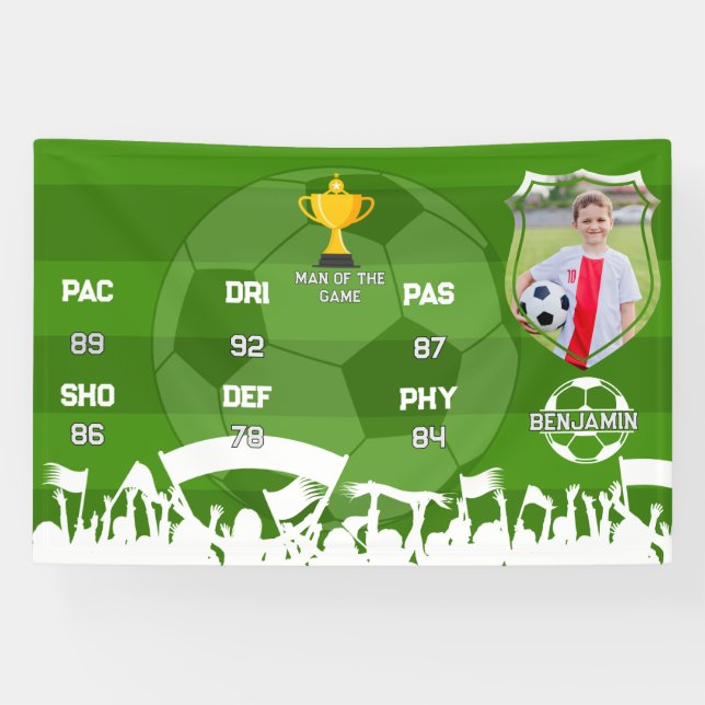 Personalised Soccer Gift For Kids, Custom Fut Card Banner (Horizontal)