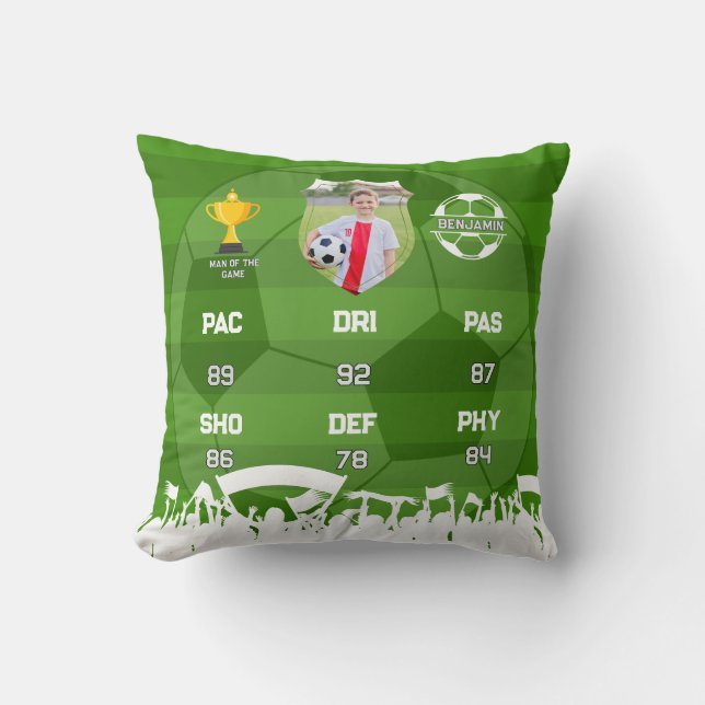 Personalised Soccer Gift For Kids, Custom Fut Card Cushion (Front)
