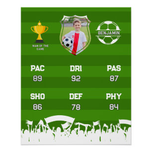 Personalised Soccer Gift For Kids, Custom Fut Card Poster