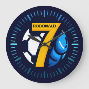 Personalised Soccer Gift, Soccer 7 Large Clock