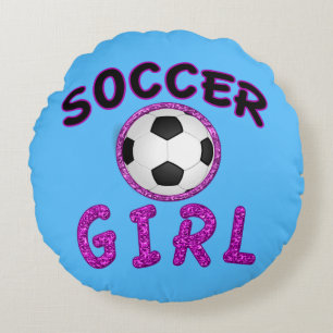 Personalised Soccer Girl Pillow with NAME on Back