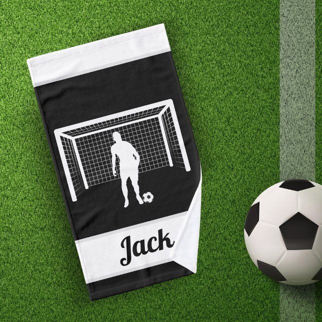 Personalised Soccer Goalie Goalkeeper Football Men Hand Towel (Creator Uploaded)