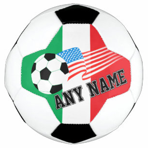 Personalised Soccer Italian American Flag Design Football