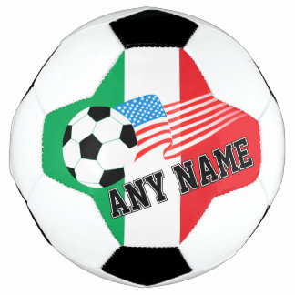 Personalised Soccer Italian American Flag Design Football