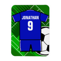 Personalised Soccer Jersey Blue with White