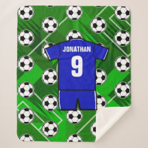 Personalised Soccer Jersey Blue with White