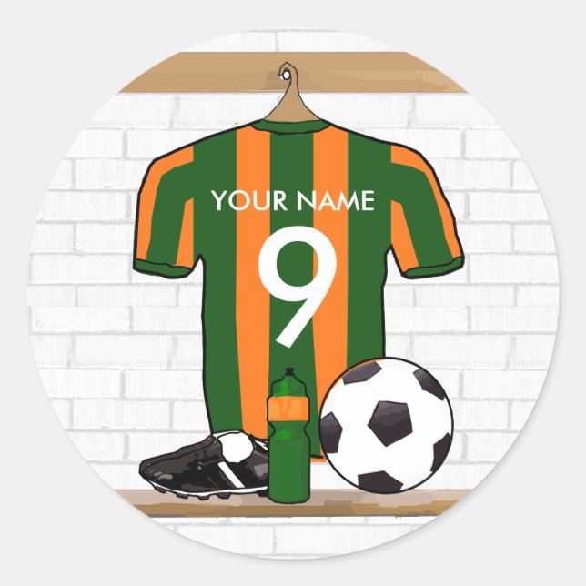 Personalised soccer Jersey Custom Classic Round Sticker (Front)