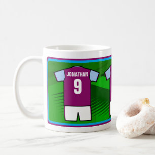 Personalised Soccer Jersey name and number Coffee Mug