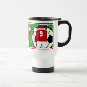 Personalised Soccer Jersey name and number rw2 Travel Mug
