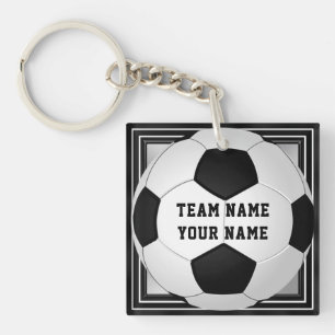 Personalised Soccer Keychains Text on Front, Back