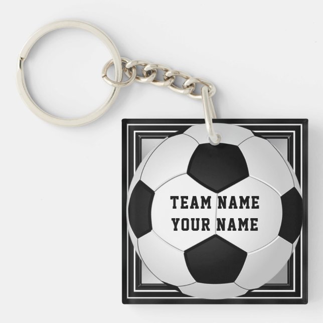 Personalised Soccer Keychains Text on Front, Back (Front)
