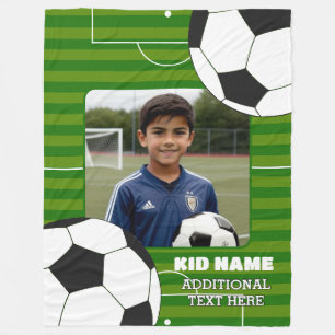 Personalised Soccer Kids Fleece Blanket