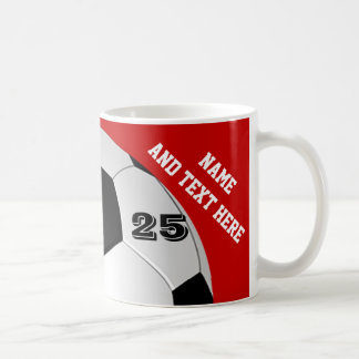Personalised Soccer Mugs Name, Number, Team Colour
