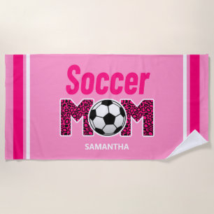 Personalised Soccer Mum Custom Name  Beach Towel