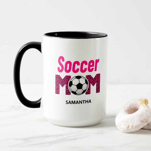Personalised Soccer Mum Custom Name  Mug (With Donut)
