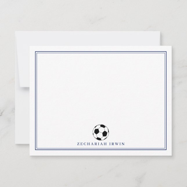 Personalised Soccer Note Cards Soccer Stationery (Front)