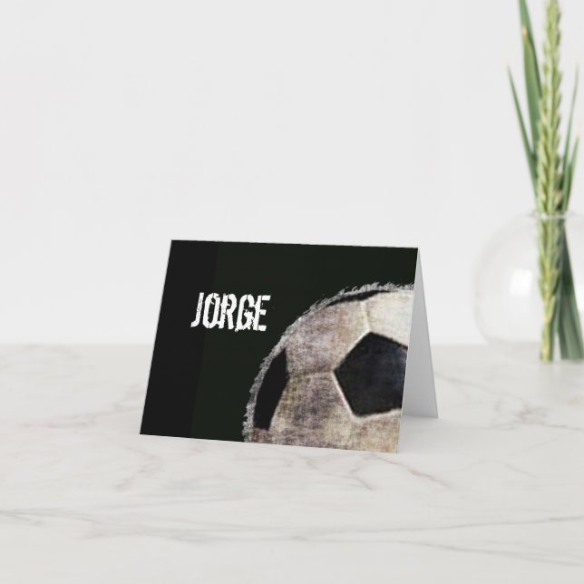 Personalised Soccer Note Cards Template (Front)