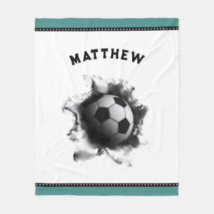 personalised soccer novelty fleece blanket