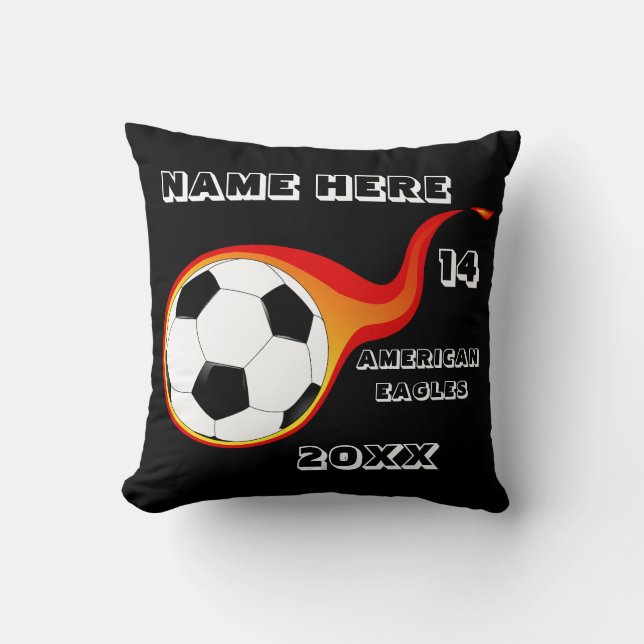 Personalised Soccer Pillow with Player's Name (Front)