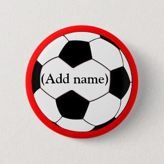 Personalised Soccer Pin/Button 6 Cm Round Badge