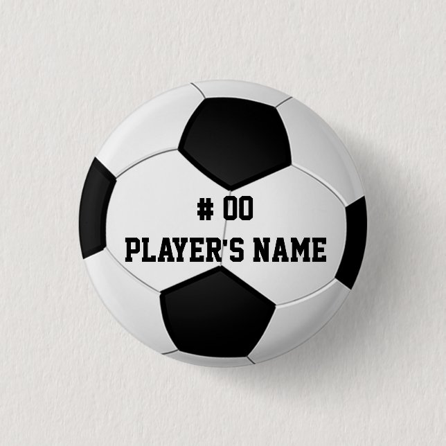 Personalised Soccer Pins with Your Text or Delete (Front)
