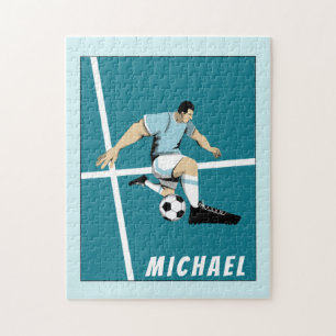 Personalised Soccer Player Coach Illustration Cool Jigsaw Puzzle
