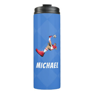 Personalised Soccer Player Illustration Cool Boys Thermal Tumbler