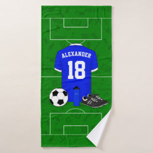 Personalised soccer shirt bath towel set
