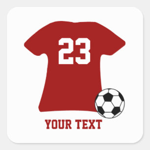 Personalised Soccer Shirt Sheets of Stickers