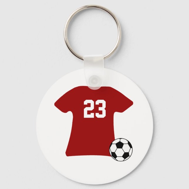 Personalised Soccer Shirt With Ball Keychain (Front)