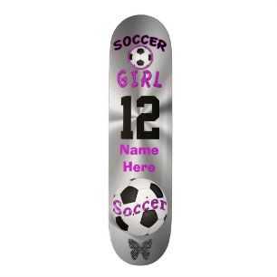 Personalised Soccer Skateboard Deck for Girls