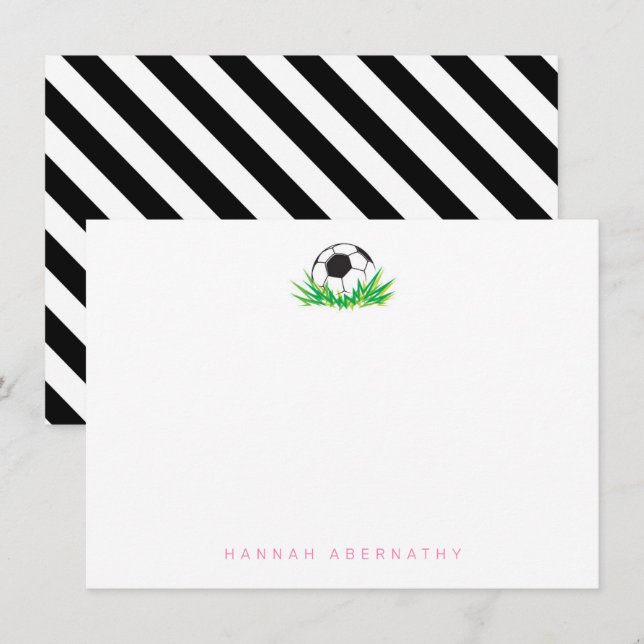 Personalised Soccer Thank You Note Cards (Front/Back)