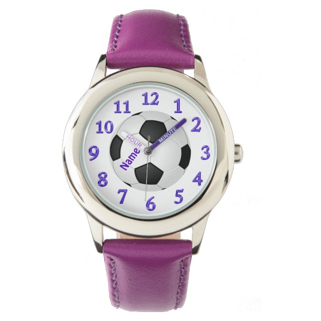 Personalised Soccer Watches for Girls with NAME (Front)