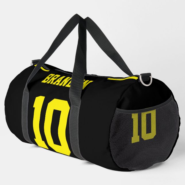 Personalised Soccer Yellow Modern Printed Backpack (Right Corner)