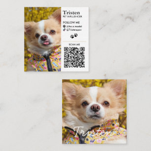 Personalised Social Media Double Photo QR Square Business Card