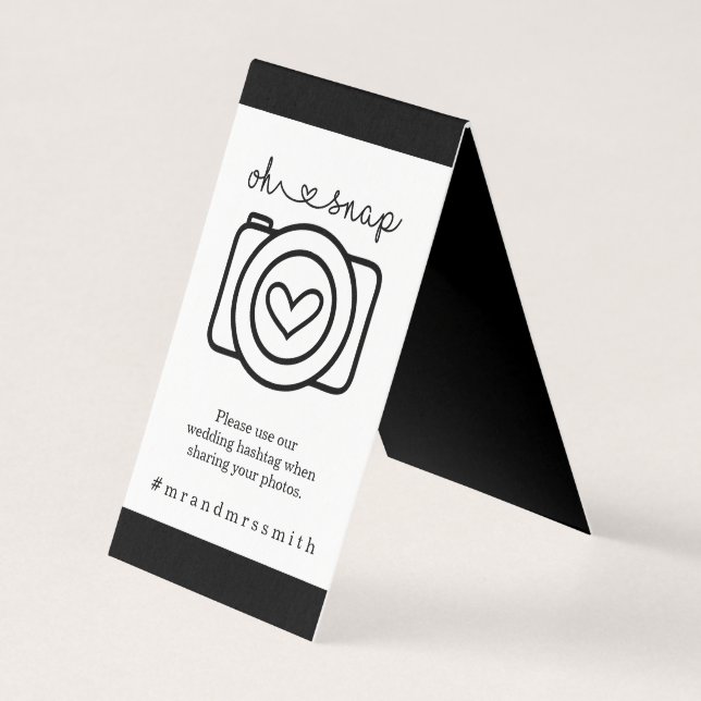 Personalised Social Media Hashtah Sign - Wedding (Front)