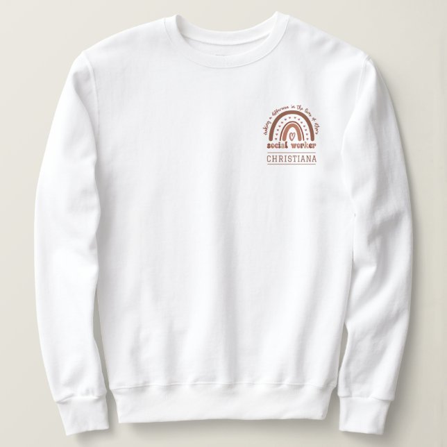 Personalised Social Worker Appreciation Graduation Sweatshirt (Design Front)
