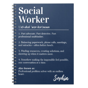 Personalised Social Worker Dictionary Definition Notebook