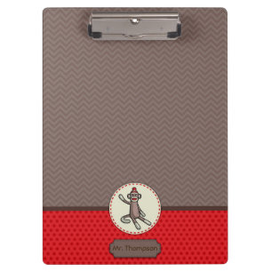 Personalised Sock Monkey Clipboard
