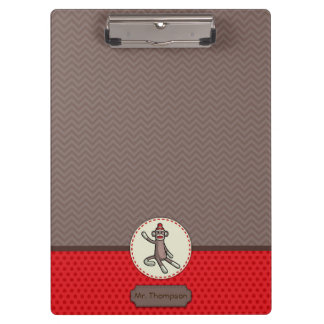 Personalised Sock Monkey Clipboard