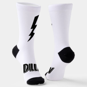 Personalised socks with lightning bolt design