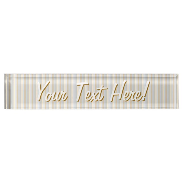 Personalised Soft Coloured Greys Vertical Stripes Nameplate (Front)