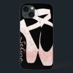 Personalised Soft Gradient Pink Ballet Shoes iPhone 13 Case<br><div class="desc">Personalise it with recipient's name or customise it with your own text,  and you can also change the font,  size,  colour of the text & move it. Or delete the text if you'd rather have it without.</div>